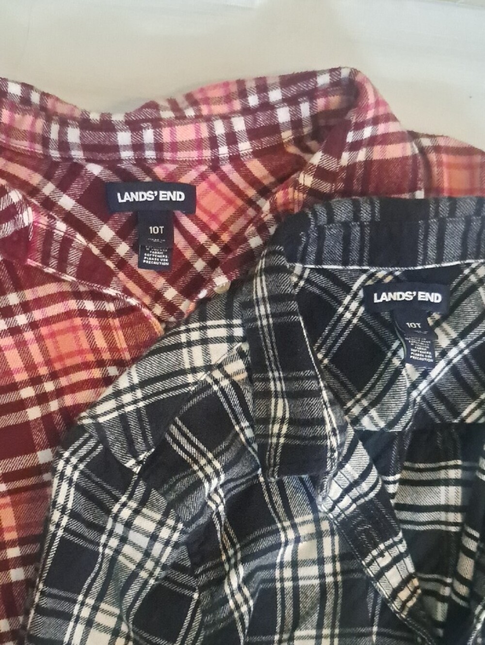 2 - 10T Plaid Button-Down Shirt Duo Black & Red Plaid - Picture 2 of 4